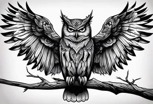 The name Ethan as an owl tattoo idea