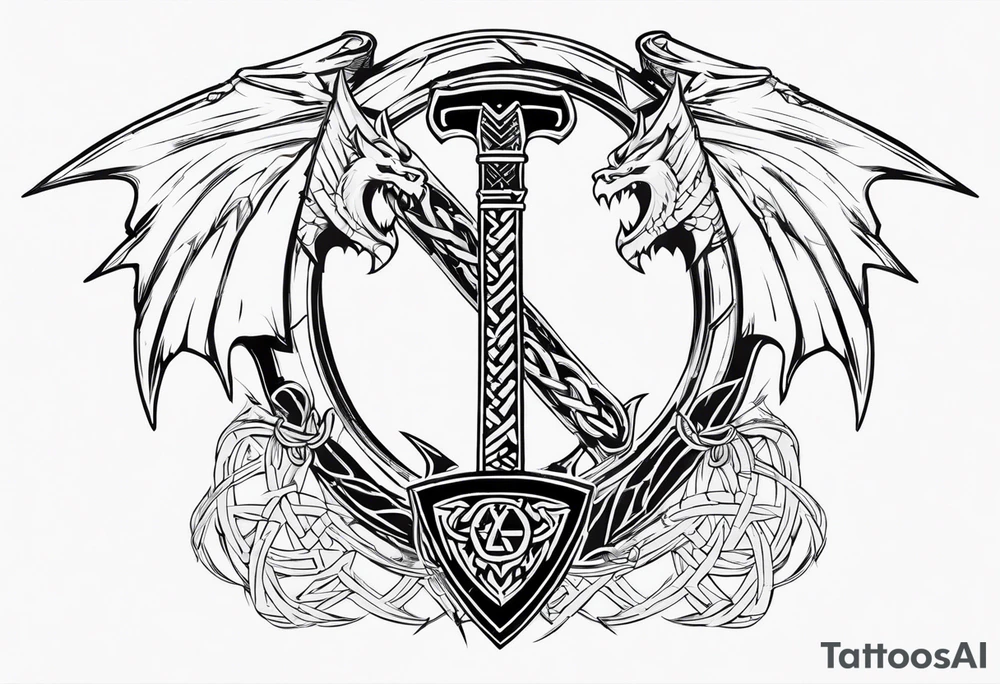 Valhalla sword chain barbed wire
dragon axe Valknut tattoo idea Valhalla sword chain barbed wire
dragon axe Valknut tattoo idea