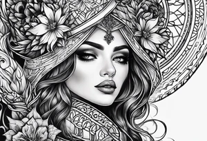 Gothic female style forearm tattoo idea