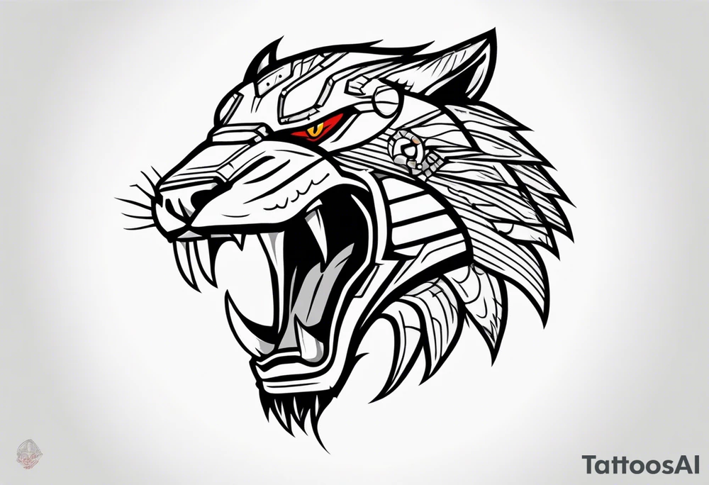 American traditional predator tattoo idea