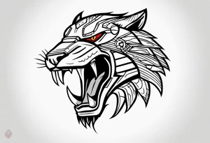 American traditional predator tattoo idea
