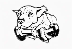 Falcor breathing a dumbbell tattoo idea