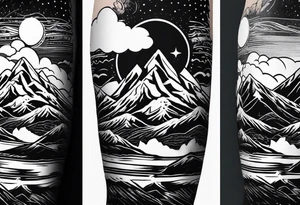 Mountain range silhouette chic tattoo idea