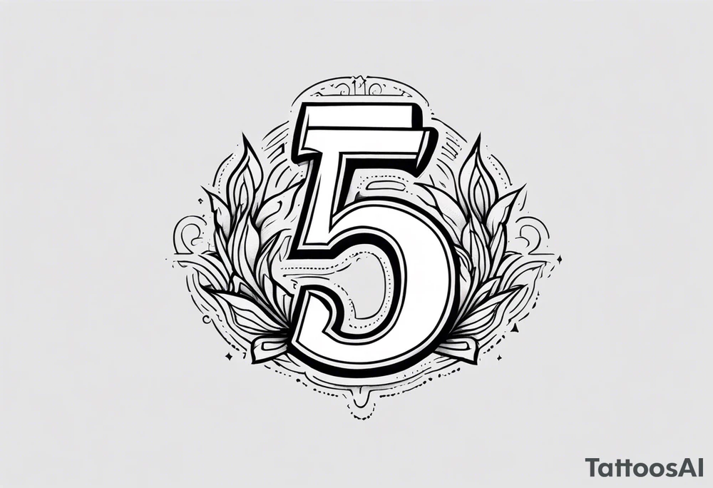 the number 5 tattoo idea