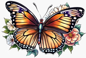 Butterfly on a flower tattoo idea