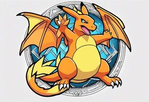 Charizard holding pikachu tattoo idea