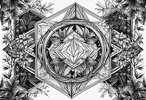geometric dense vegetation tattoo idea