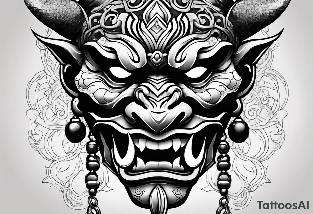 Oni mask tattoo idea