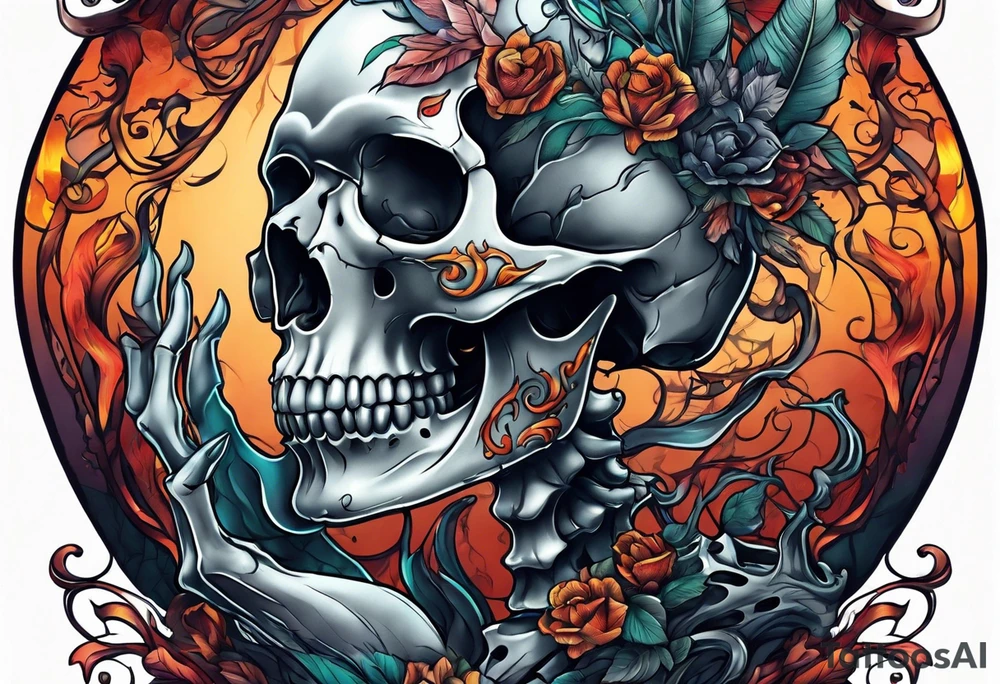 Hands of bones tattoo idea