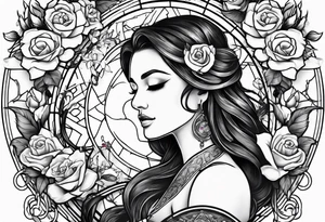 sagittarius, love and happiness and with roses tattoo idea
