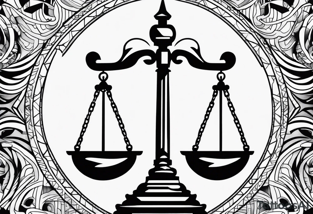 Scale of justice tattoo idea