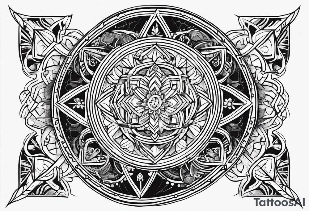 nordic geometric symbols tattoo idea