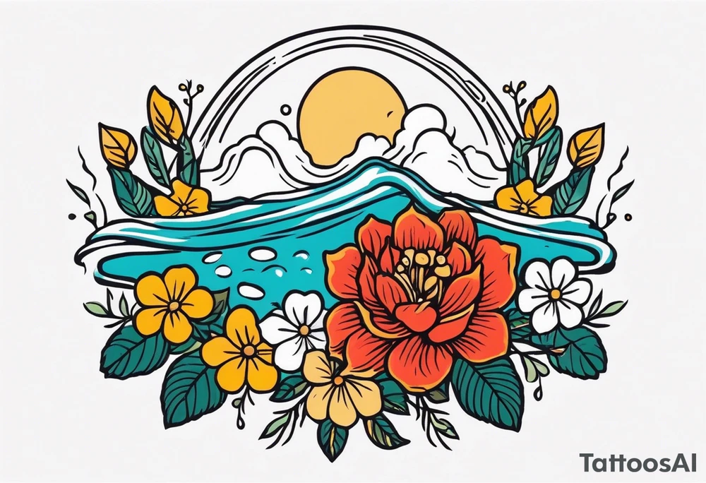 baptize in water


old school vintage simple traditional design with vintage flowers surrounding
bold color simple tattoo idea