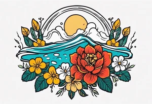 baptize in water


old school vintage simple traditional design with vintage flowers surrounding
bold color simple tattoo idea