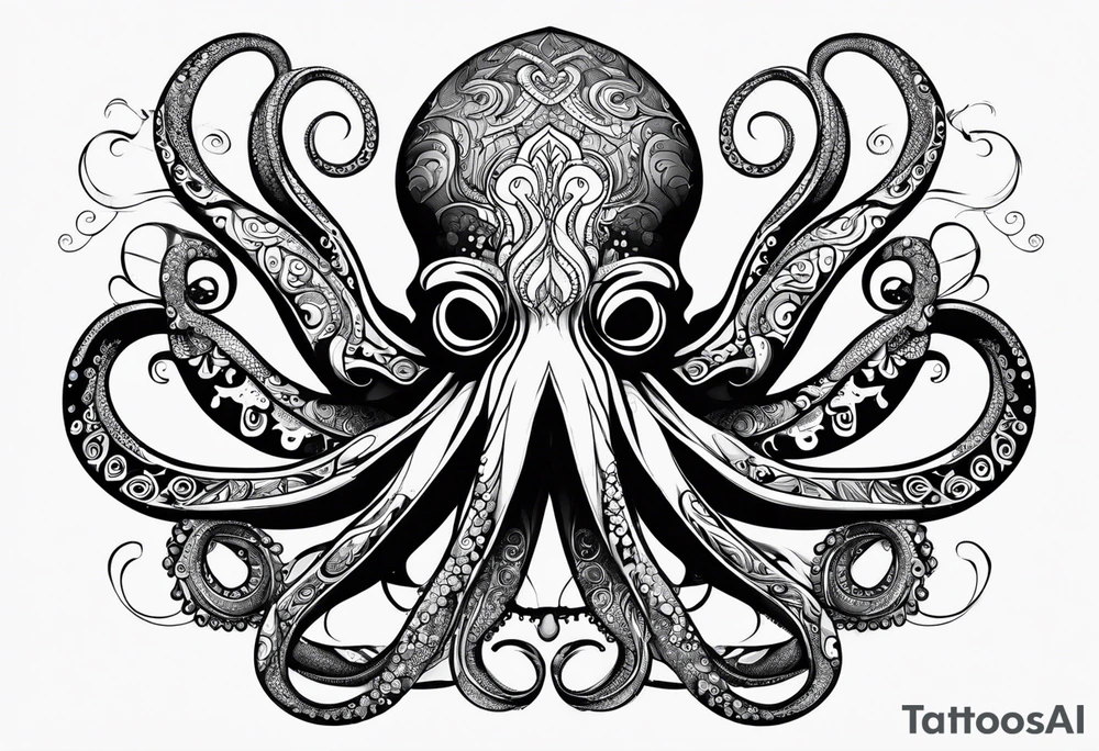 abstract octopus tattoo idea