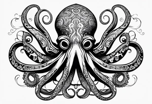 abstract octopus tattoo idea