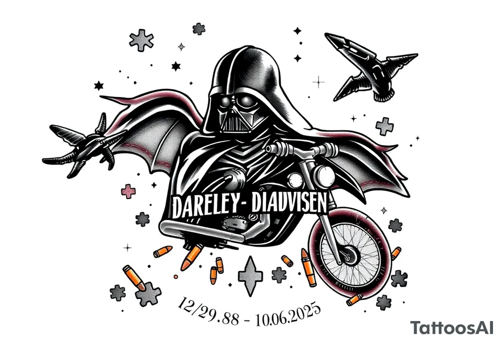 memorial, futuristic, star wars, space, Harley Davidson, skateboarding, camping, puzzle pieces, video games, heaven, god, outdoors, bullets,
Seth J. Carter AKA "Darth Carter"
12/29/88-01/06/2025 tattoo idea