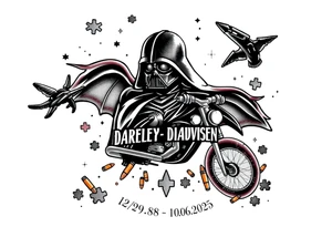 memorial, futuristic, star wars, space, Harley Davidson, skateboarding, camping, puzzle pieces, video games, heaven, god, outdoors, bullets,
Seth J. Carter AKA "Darth Carter"
12/29/88-01/06/2025 tattoo idea