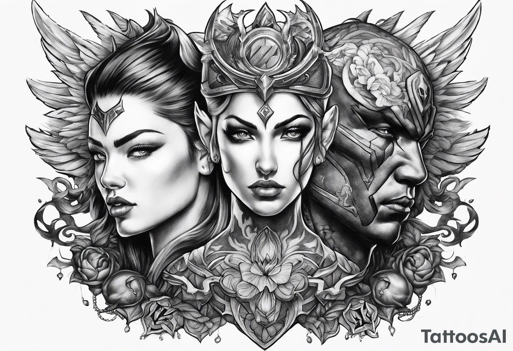 War between good and evil tattoo idea