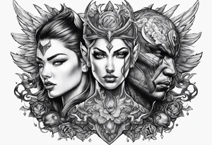 War between good and evil tattoo idea