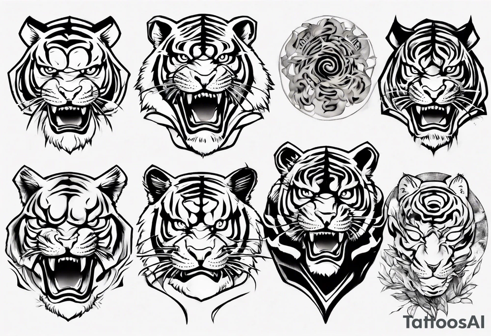 elemental tiger tattoo idea