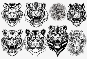 elemental tiger tattoo idea