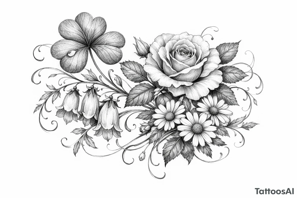 Irish flowers tattoo idea