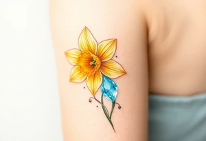 daffodil and the jonquil aquamarine stone tattoo idea