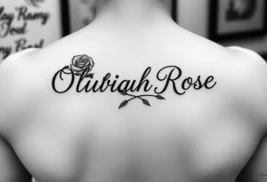 The name Oliviah Rose written as the rose stem spelt as the name
Girl tattoo tattoo idea