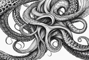 natural real entwined tentacles tattoo idea