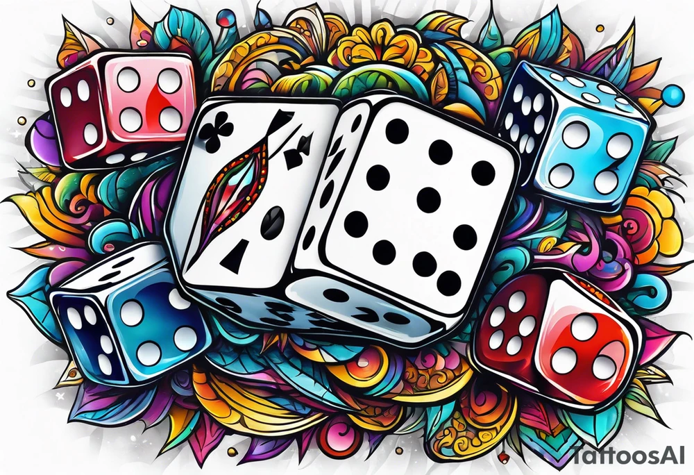 Dice, cards, money tattoo idea