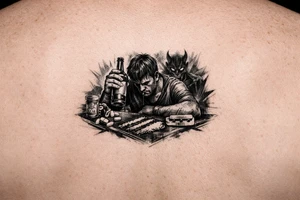 Fuck it, I don't give a damn, bottle in my hand
Pill poppin', jaw lockin', slumped where I stand
Lines on the counter, devil in the cut
All these drugs, motherfucker, I just mix 'em up tattoo idea