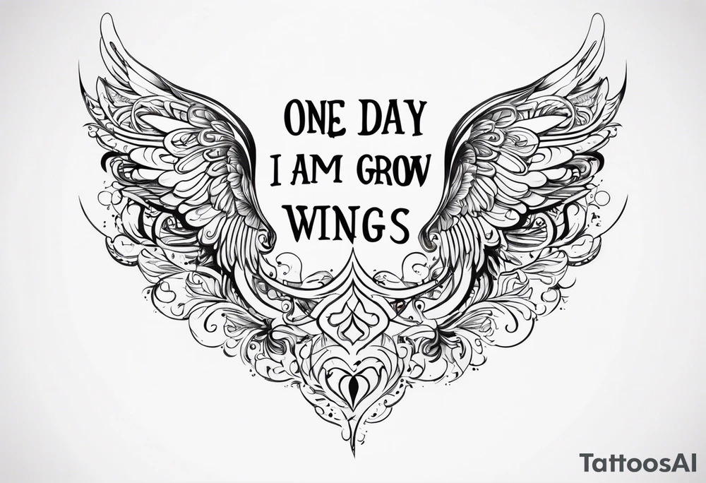 "One day, i am going to grow wings" tattoo idea