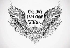 "One day, i am going to grow wings" tattoo idea