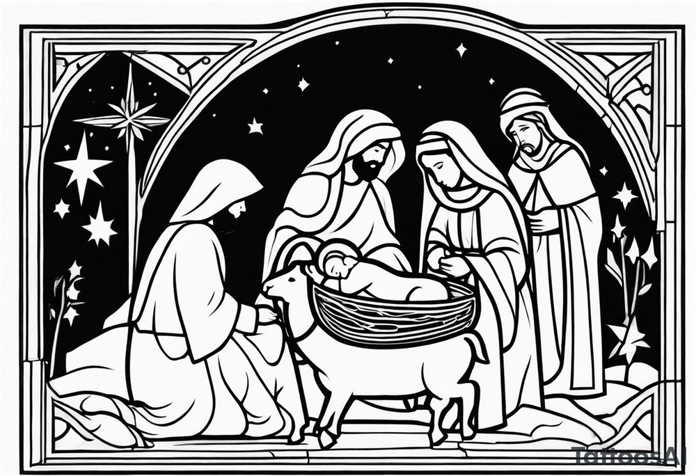 Bethlehem manger scene tattoo idea