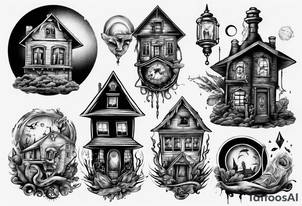 Old house tattoo idea