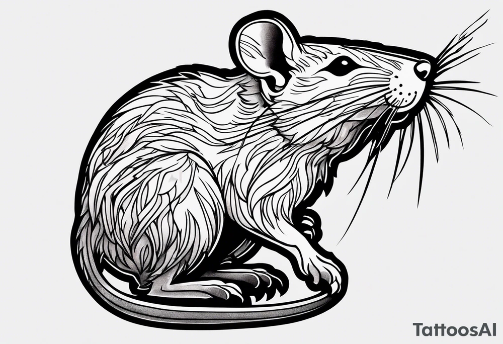 Black rat tattoo idea