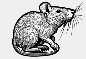 Black rat tattoo idea