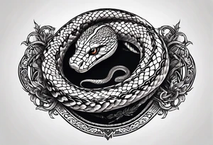 Auroboros the snake eating itself in an infinity shape instead of a circle tattoo idea