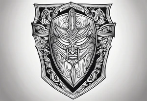tears bouncing off shield held by warrior very simple tattoo idea