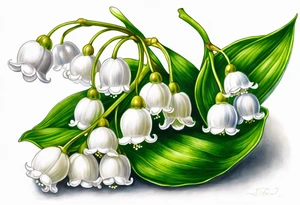lily of the valley, baneberries tattoo idea