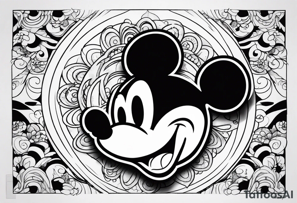 Mickey Mouse scary tattoo idea