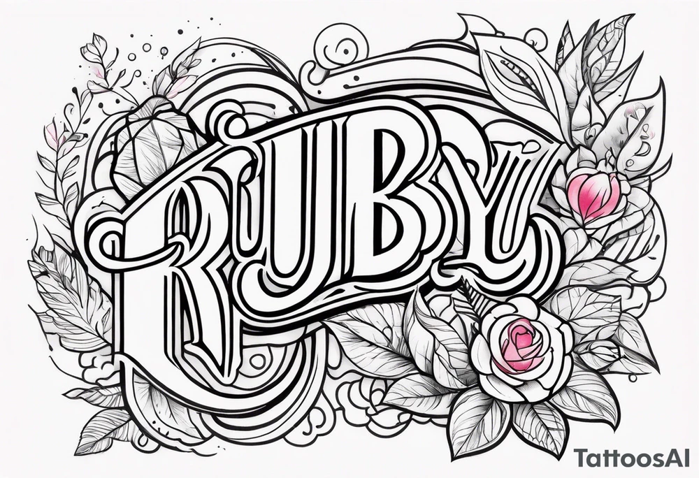 Generate a girly tattoo with the name of: Ruby tattoo idea Generate a girly tattoo with the name of: Ruby tattoo idea