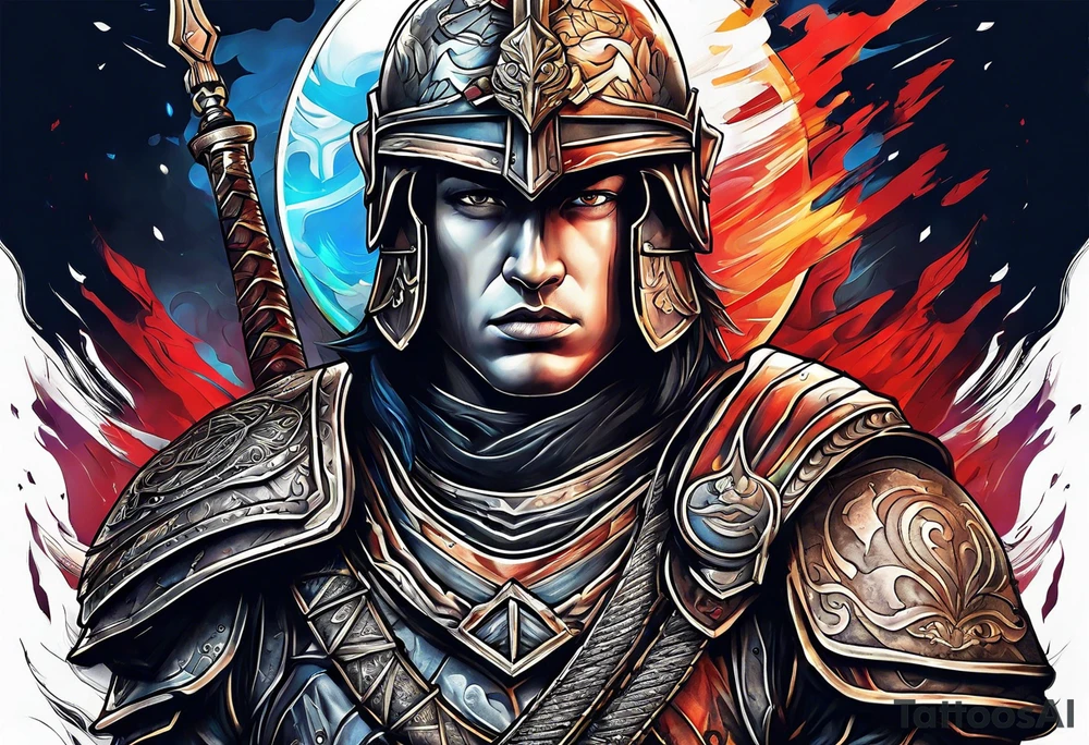 Warrior soldier tattoo idea