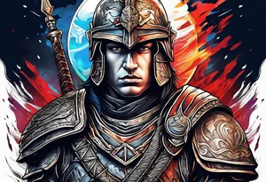 Warrior soldier tattoo idea