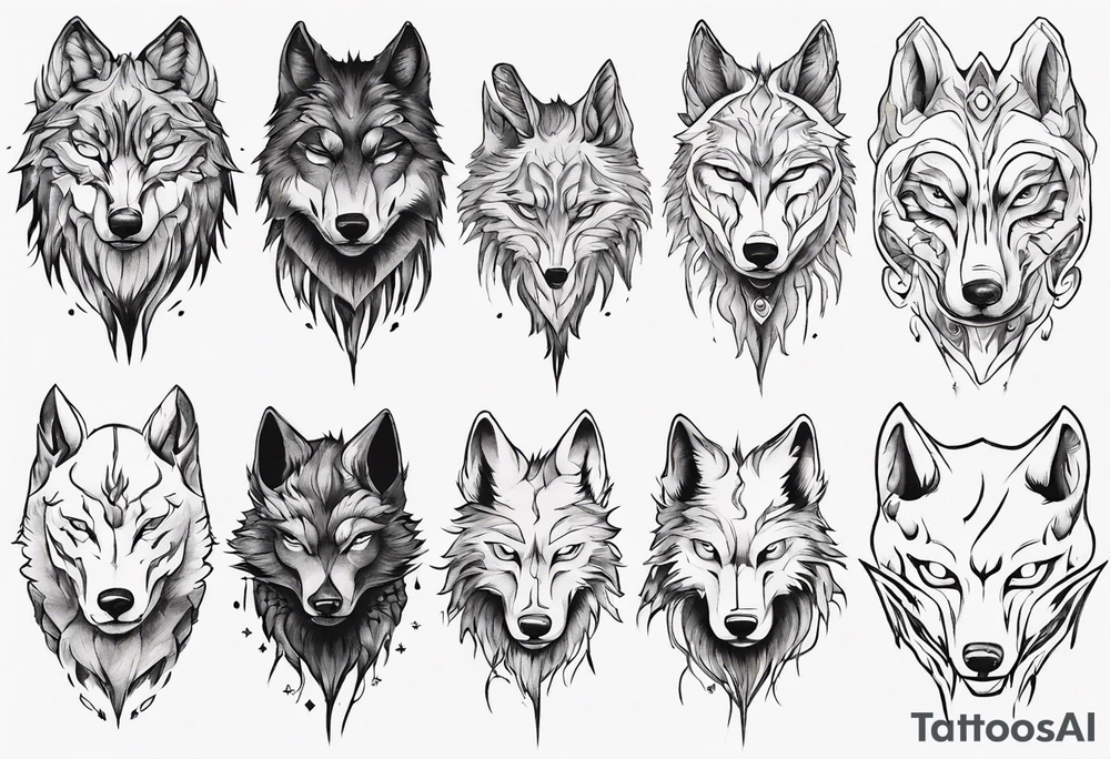 Spiritual wolf tattoo idea