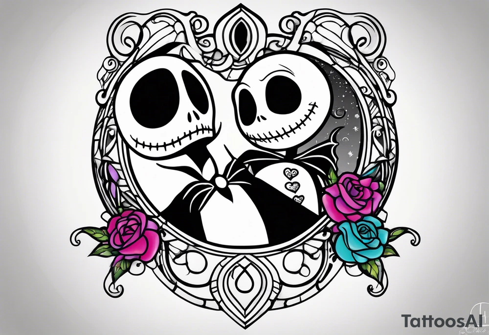 Nightmare before Christmas jack and sally tattoo idea