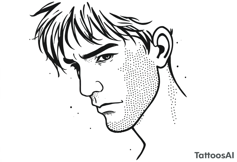 Confusion and pressure in thin lines on solo traveler tattoo idea