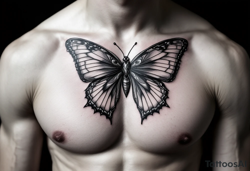 A bow tie that looks like a butterfly tattoo idea