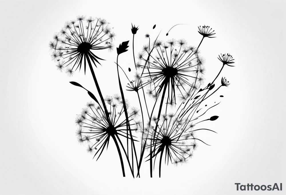 floral tattoo dandelions tattoo idea